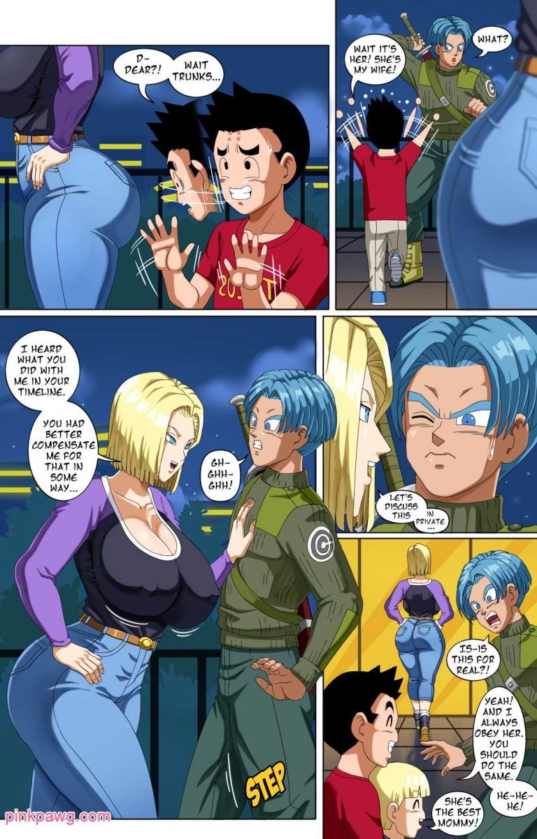 titsjob busty Android 18 and Trunks PinkPawg