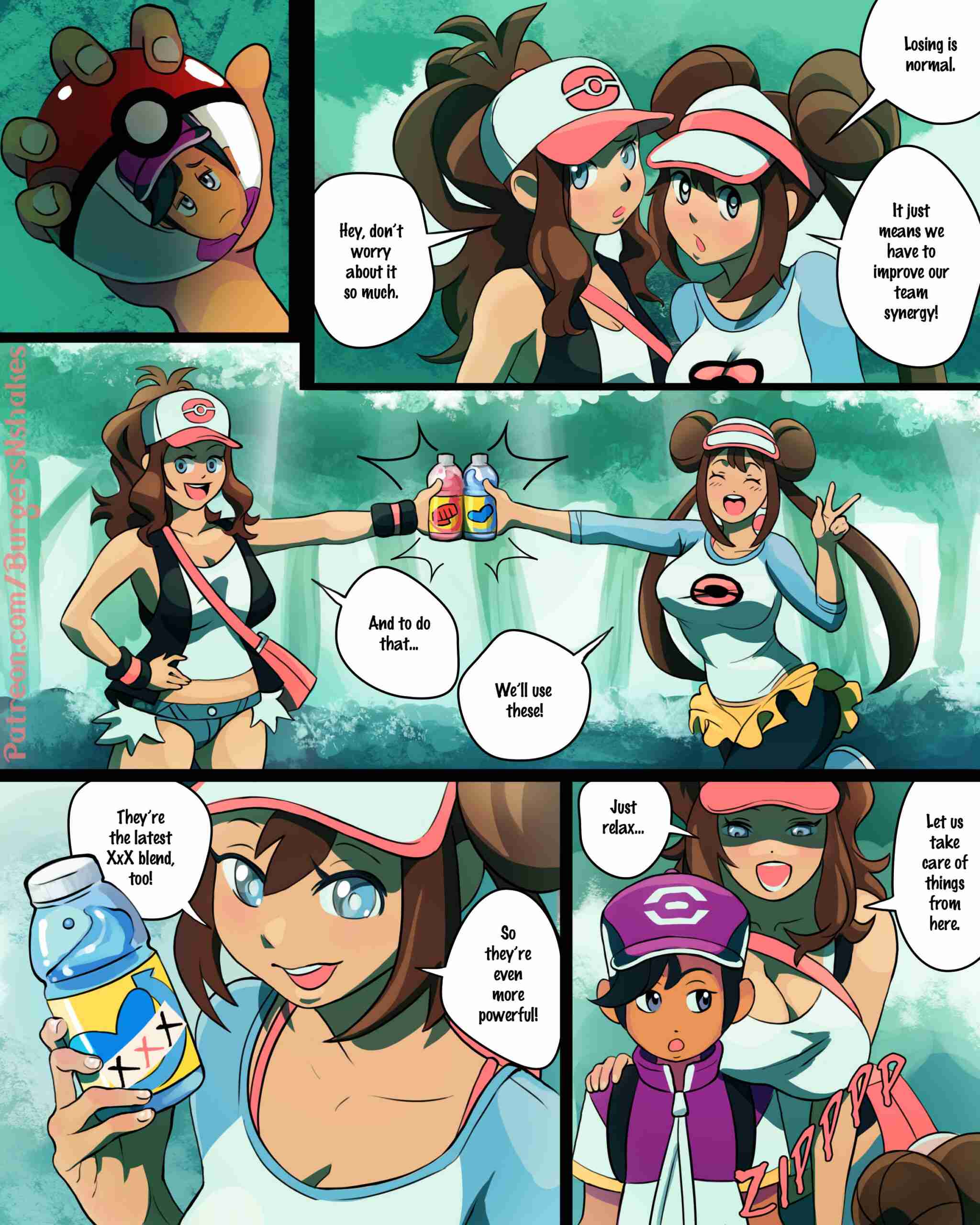 2048px x 2560px - Hilda And Rosa Level Up With Juice! (Pokemon) BurgersN'Shakes - Comics Army