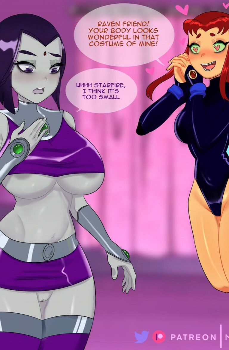yuri busty Raven and Starfire Teen_Titans Milkybrush