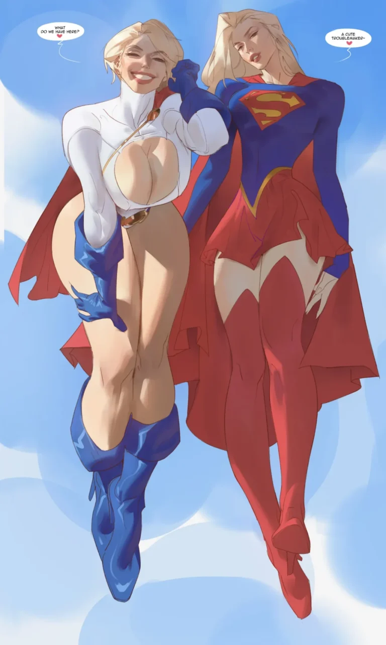 busty Power_Girl x Supergirl Tag team Superman Saigalisk
