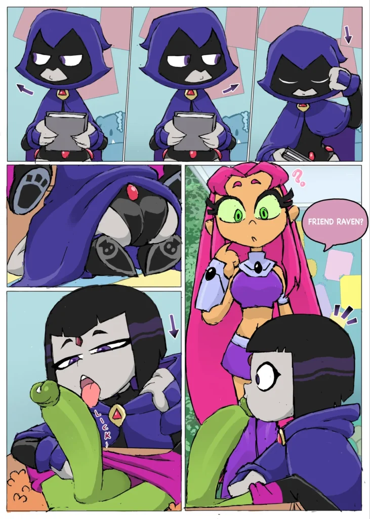 Teen Titans raven sucks beast_boy cock Baecohn