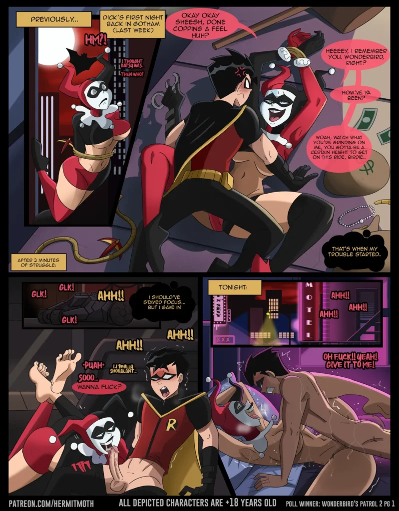hot Harley_quinn vs Robin Batman Hermit_Moth
