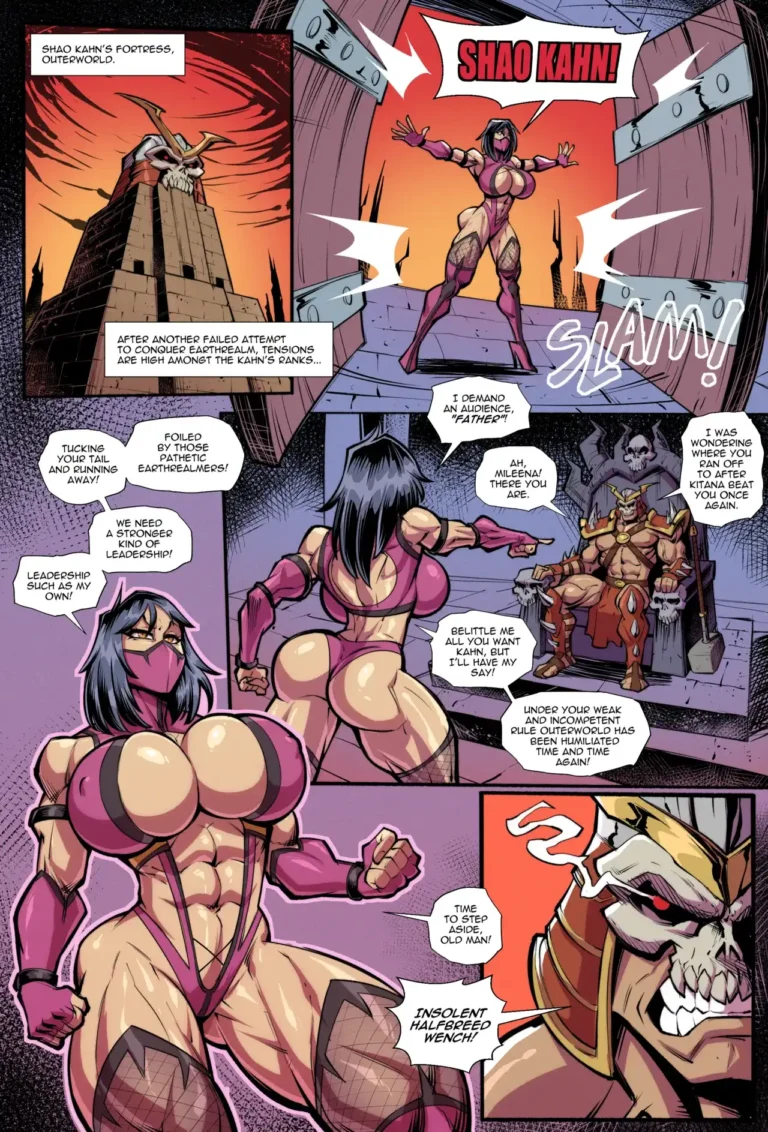 thicc Mileena vs Shao_Kahn Mortal_Kombat Fontez