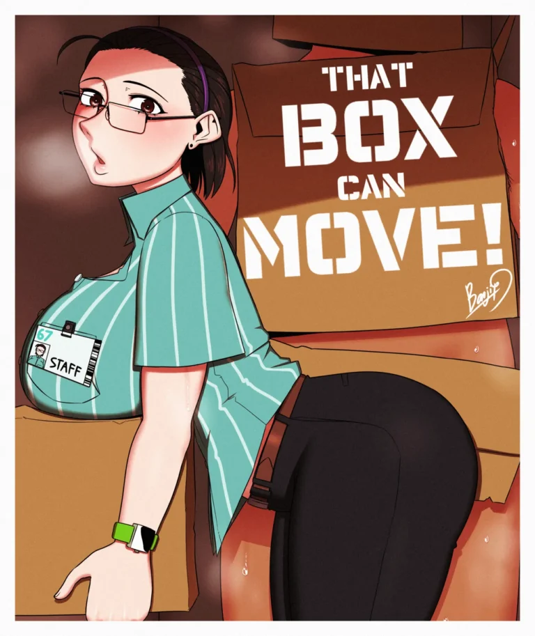 a busty milf spots a guy in a box, she tries to help him but end up having his dick between her huge breasts