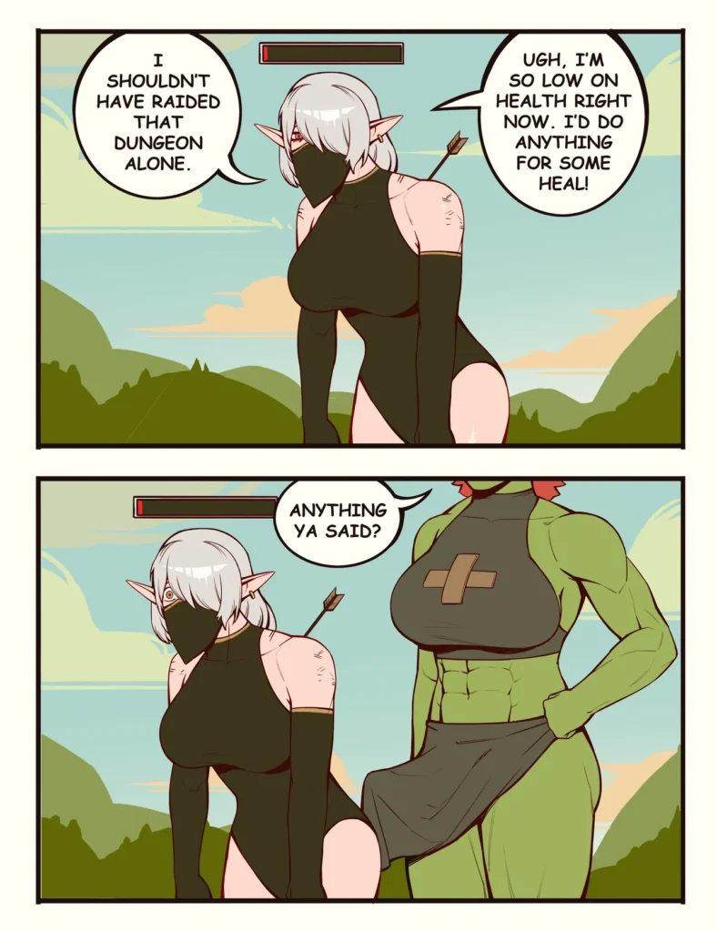 hot elf vs futa Orc Healer Bonny